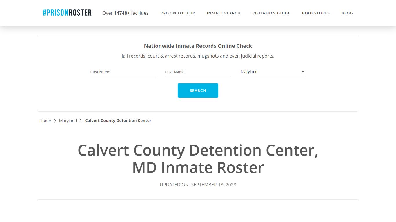 Calvert County Detention Center, MD Inmate Roster - Prisonroster
